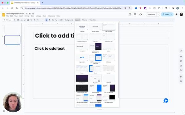 Choose a slide design.