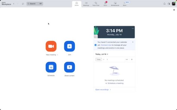 Open Zoom app and start a new meeting.