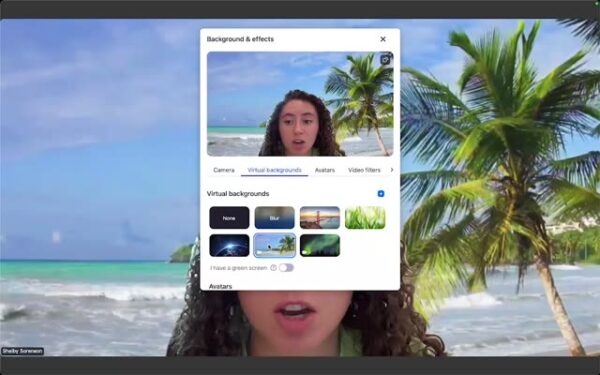 Choose a virtual background