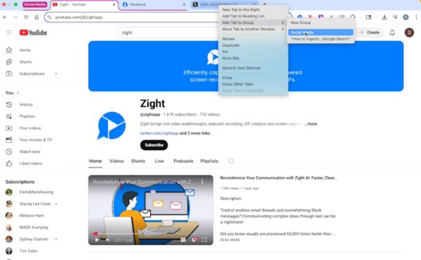 Add Tabs to the Group