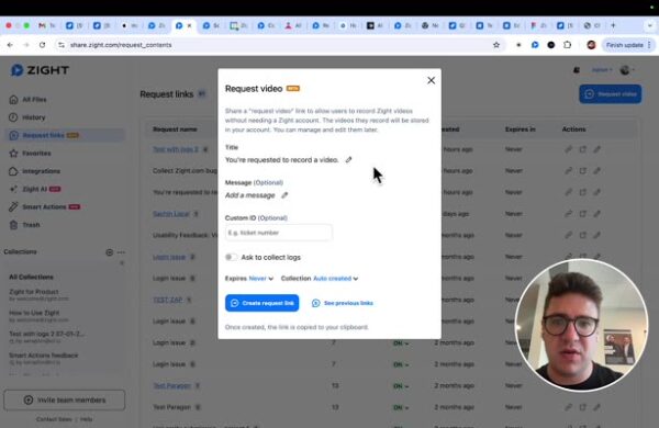 Ask to collect logs